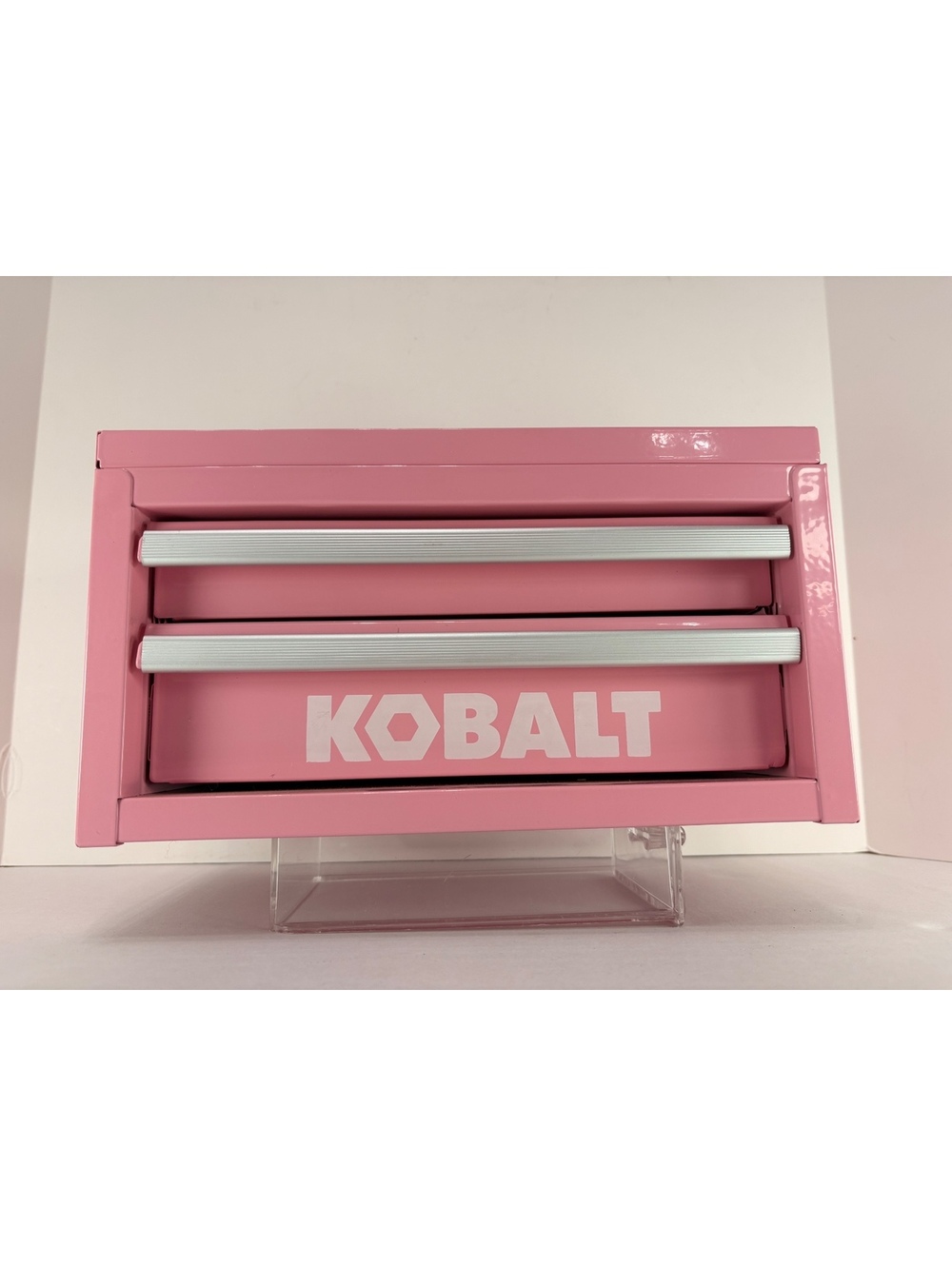 Kobalt Mini Steel Tool Box Pink 2 Drawer Small Metal Storage Craft Jewelry